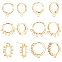 ราคา 1Box 18K Gold Plated Huggie Hoop Earrings 10pcs Brass Stud Earring Findings Small Gold Hoop Jewellery Earrings Hooks with Loop for Women DIY Earring Crafts Making Hole 1 2mm (17368161579)