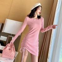 ราคา ชุดเดรสงานน่ารักมากๆ Mini Dressแขนยาวคอกลม ดีไซน์เชือกรูดด้านข้าง เพิ่มความเซ็กซี่ ใส่เที่ยวเก๋ มินิเดรส ชุดเดรสเข้ารูปผ้าร่อง รุ่น DQ Q368 (11059532570)