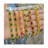 ราคา สร้อยข้อมือพลอย B126 พลอยทับทิมพลอยหลากสี สร้อยข้อมือทองไมครอน สร้อยข้อมือ ทองชุบ สร้อยข้อมือ ข้อมือพลอย (5596076885)