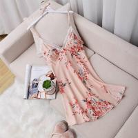 ราคา จัดส่งฟรี Uniqlo Lulu แช่เย็น ชุดนอนเซ็กซี่หญิง2021 Chun Xia Shangปิงผ้าไหม Condole เข็มขัด Padding กระโปรงพิมพ์ญี่ปุ่นสามารถนอนได้ชุดเดรสเปิดหลัง (12252226718)