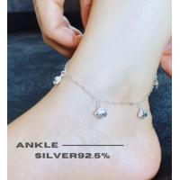 ราคา สร้อยข้อเท้าเงินแท้92 5 สร้อยลายโซ่เรือ ร้อยตุ้งติ้งช้าง ยาว 9 5 นิ้ว เรือนเงินแท้ กระดิ่ง 1 ลูก (7927374209)