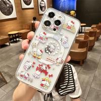 ราคา Sanrio Hello Kitty รถบัสฑูตฟ้ากันกระแทกเต็มตัวพร้อมฟังก์ชั่นแม่เหล็กการ์ตูน Magsafe เคสโทรศัพท์มือถือน่ารักสำหรับ iPhone 15 Pro Max Plus เคสโทรศัพท์อ่อนสำหรับ iPhone 14 Po Max เคสเคสกันกระแทกสำหรับ Ap