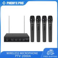 ราคา ระบบไมโครโฟนไร้สาย VHF Phenyx Pro ไมโครโฟน4ช่องไมค์ไร้สาย4ไมค์ไร้สายแบบไดนามิกตัวรับโลหะไมโครโฟนระยะไกลสำหรับร้องเพลงปาร์ตี้คาราโอเกะโบสถ์ (19985591399)