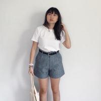 ราคา CHANEL SHORTS I กางเกงขาสั้นเอวสูงผ้าทวิส กางเกงเอวสูงสีพื้น ขาสั้นลูกคุณ กางเกงสไตล์มินิมอลเกาหลี (19457110718)