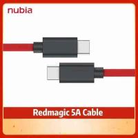 ราคา Original ZTE Nubia RedMagic 5A สายเคเบิลข้อมูลเกม1M Red Magic 5A สายเคเบิล USB Type C เป็น USB Type C สายวันที่แบบคู่ Type C สายชาร์จเร็ว Nubia สีแดง Magic 5G สายชาร์จแฟลช (11223234751)