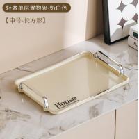 ราคา HKStorage จานพลาสติกถาดรองชงชาอาหารเช้าพร้อมมือจับรูปทรงสี่เหลี่ยมผืนผ้าถาดรองชงชาโต๊ะอาหารว่างตกแต่งแบบโมเดิร์นของขวัญเสิร์ฟอาหาร (19422697254)