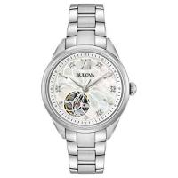 ราคา Bulova Ladies Classic Diamond 3 Hand Automatic in Stainless Steel Mother of Pearl Dial and Open Aperture Dial (20594610394)