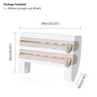 ราคา Kitchen Paper Holder 4 in 1 Wall Mount Plastic Wrap Foil Dispenser Spice Storage Rack Organizer Paper Towel Holder (12995802331)