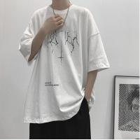 ราคา Suikone เสื้อแขนสั้นผช เสื้อยืดคอกลมแขนสั้นผู้ชายพิมพ์ลายหลวม เสื ้อวินเทจยุค90 (14507131852)