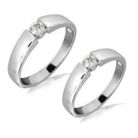 ราคา แหวนคู่รักทอง 18KT ประดับเพชร น้ำหนักรวม 0 25 กะรัต คุณภาพเพชร E VS (11486895258)