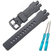 ราคา Tali Jam Tangan Karet เหมาะสำหรับ Casio ProTrek PRG 300 PRW3000 3100 6000 6100Y PRG300สายรัดข้อมือกันน้ำผู้ชายอุปกรณ์เสริมนาฬิกากําไลสีดำ (21080878135)