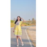 ราคา ชุดพื้นเมือง เดรสผ้าฝ้ายทรงโมเดิลเกาหลี ผ้าฝอกนุ่ม สีไม่ตก มีS XL สินค้ามีพร้อมส่ง (17839234446)