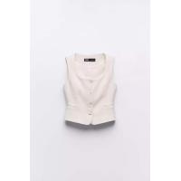 ราคา ZARA เสื้อผ้าสตรีใหม่ติดกระดุมกลิ่นหอมขนาดเล็กปกสี่เหลี่ยมเข้ารูปพอดีเสื้อกั๊กแขนกุด8061231 (20434057120)