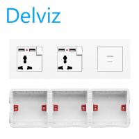 ราคา DELVIZ Cat6 3 hole USB 3 hole USB wall computer socket All in one socket with socket mounting box (19790466314)