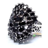 ราคา แหวนนิล แหวนเงินแท้ รมดำ พลอยนิล cz YTG 10081 (17658234434)