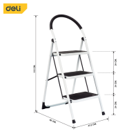 ราคา Deli บันไดเหล็กพับได้ บันไดเหล็ก บันได พับเก็บได้ บันไดอเนกประสงค์ 2ชั้น 3ชั้น รับน้ำหนัก 150kg สูง48 72cm บันไดมีราวจับ ใช้งานง่าย Simpler (17455050279)