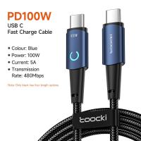 ราคา สาย USB LED Toocki 100W 60W LED สายชาร์จเร็ว USB C ข้อมูล Type C สายสำหรับ Huawei P50 Xiaomi POCO X3 Samsung S22 (20130549359)