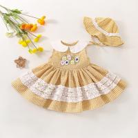 ราคา ชุดเดรสแขนกุดคอตุ๊กตาลายสก๊อตมีหมวกลายดอกเดซี่สีเหลืองสีม่วงสีชมพูสไตล์เกาหลีสำหรับเด็กผู้หญิงอายุ1 2ขวบ2ชิ้นค่ะ (15830884592)