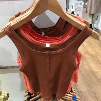 ราคา UNIQLO เสื้อกั๊ก Y457605แบบคาดเอวสูงของผู้หญิงทำจากผ้าฝ้ายเนื้อบางสำหรับฤดูร้อน (19667336310)