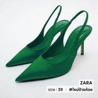 ราคา ZARA รองเท้าส้นสูง สีเขียวเหนี่ยวทรัพย์ N013 3 (19579774541)