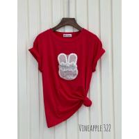 ราคา Vineapple322 เสื้อยืดติดดอกไม้ เสื้อแฟชั่นแขนสั้นแขนยาว เสื้อยืด Oversizeเสื้อผู้หญิงลายทาง สกรีน พิมพ์ลายเสื้อยืดคอกลมไซส์ใหญ่ Big size T shirt (17449475815)