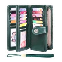 ราคา Genuine Leather Ladies Wallet Rfid Long Clutch Leather Multifunctional Ladies Wallet QYUE (19689910368)
