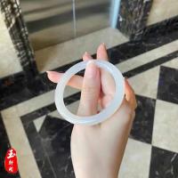 ราคา 3frQ Xinjiang กำไลข้อมือหยกสีขาวกำไลข้อมือกลมหยกสีเขียวขาวกำไลข้อมือหยกวัสดุหลุมเก่ากำไลข้อมือหยกธรรมชาติขจัดคราบน้ำกำไลสตรี (19650837114)