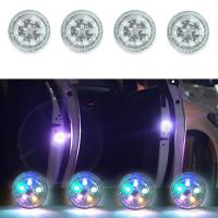 ราคา YIDIA ประตูรถยนต์แบบไร้สาย LED 4ชิ้นไฟเตือนไฟแฟลชกระพริบไฟประตูรถไฟเซนเซอร์ (21028874799)