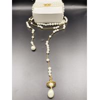 ราคา Vivienne Westwood สีทองและสีเงินแบบอสมมาตร Necklace B8078มุกสามชั้น (19309187093)