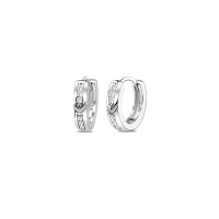 ราคา Silver thai Jewelry ต่างหูห่วงเงิน CZ ทรงสี่เหลี่ยม Square CZ silver hoop earrings (20789740883)