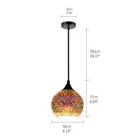 ราคา Modern 3D Stained Glass Shade LED Pendant Light E27 Bedroom Dining Room Living Room Bedside Cafe Interior Decorative Lamp (13341779734)