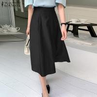 ราคา Stock Korean Style Womens Skirt Formal Office Elastic High Waist Overskirts Casual A Line Skirts 11 Popular (20905089883)