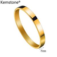 ราคา Kemstone กำไลข้อมือหลากสีสำหรับผู้หญิงผู้ชายกำไลข้อมือเหล็กกล้าไทเทเนียมเงินชุบทองสีฟ้าขนาด4มม 6มม 8มม (20186365763)