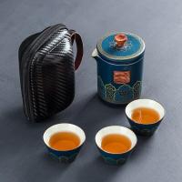 ราคา Ceramic Porcelain Kung Fu Tea Set Teaware Outdoor Travel Tea Set Tea Bag Anti scalding One Pot Three Cups Teapot with Filter (20253338671)