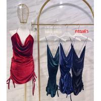 ราคา เดรสสายเดี่ยวสปาเก็ตตี้เนื้อผ้ากำมะหยี่ (17235618710)