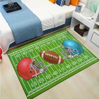 ราคา HKStorage พรมปูพื้นลายอเมริกันฟุตบอล1ชิ้นพรมเส้นใยโพลีเอสเตอร์พรมลายสนามรักบี้สนามหญ้าสีเขียวพรมเกมสนุกๆกันลื่นพรมทนทานกันน้ำเหมาะสำหรับหอพักห้องวัยรุ่น (21247040833)