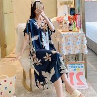 ราคา Readystok Cotton Silk Night Dress Women Pyjamas Dress Women Dress Nightwear Sleepwear baju tidur perempuan dress (16487135728)