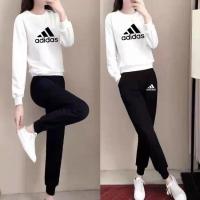 ราคา ADIDAS ชุดวอร์มกีฬาสำหรับทุกเพศชุด2ชิ้นเสื้อแขนยาวลำลองแบบบางเสื้อยืดและกางเกง (13944686385)