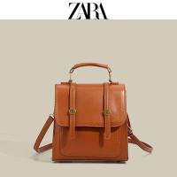 ราคา Zaraเย็บปักถักร้อยแบรนด์ย้อนยุคเหมาะกับทุกเพศกระเป๋าสะพายไหล่กระเป๋าเป้สะพายหลังสีน้ำตาลคุณภาพสูง2023ฤดูร้อนกระเป๋าสะพายไหล่ยอดนิยม (20371947071)