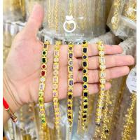 ราคา สร้อยข้อมือ B267 ประดับพลอย ตัดไซส์ฟรี ชุบทอง สร้อยข้อมือพลอย สร้อยข้อมือทับทิม สร้อยข้อมือ ทองไมครอน (18733179370)
