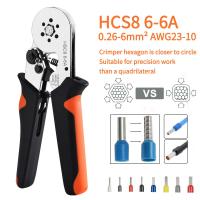 ราคา HSC8 6 6A Crimping Pliers 0 25 6mm2 Ferrule Kit Tube Terminals Type Needle Type Wire Connector Crimp Mini Pressure Wire Tool (20266945609)