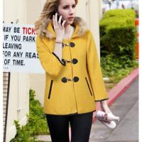 ราคา พร้อมส่ง โค้ทวูลตัวสั้น มีฮู้ด แต่งเฟอร์ เฟอร์ถอดไม่ได้ ผ้าวูลหนา ติดลบได้ (20760183793)