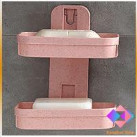 ราคา ที่วางสบู่ 2 ชั้น ติดผนัง กล่องสบู่ ชั้นวางของแบบติดผนัง ชั้นวางของพลาสติก ที่วางฟองน้ำล้างจานแบบติดผนัง Soap Box (8591426583)