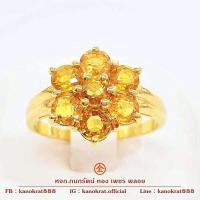 ราคา แหวนพลอยบุษราคัมจันท์แท้ พลอยธรรมชาติ เนื้อใส น้ำทอง สีสวย คัดพิเศษ น้ำหนักรวม 3 กะรัต ตัวเรือนทองคำแท้ 90 พลอยแท้ ทองแท้ (20516290531)