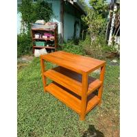 ราคา CPG ชั้นวางทีวีไม้สัก 50x100สูง80cm โต๊ะวางของ3ชั้น ชั้นวางของ ชั้นวางของเอนกประสงค์ ชั้นวางของในครัว รุ่นปกทึบ สีสักน้ำตาลส้มเคลือบเงา K 322 (19351742683)