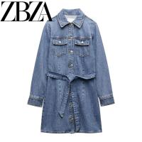 ราคา ZARAˉ ซาราเอค การแข่งขันสันทนาการของผู้หญิงใหม่ฤดูใบไม้ร่วงเสื้อคอปกคาวบอยชุดเดรสสั้น2449241 Chatelaine (17090982426)