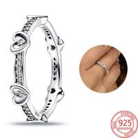 ราคา Original 925 Sterling Silver Rings Stackable Infinite Heart Daisy Flower for Women Original Silver 925 Rings nd Jewelry Gift (20702925239)