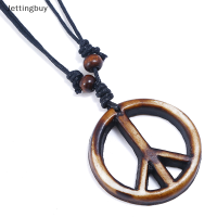 ราคา Jettingbuy สร้อยคอพร้อมจี้โซ่เชือกยาวทำมือสร้อยคอพร้อมจี้สัญลักษณ์สันติภาพย้อนยุคอัญมณีชาติพันธุ์ (19768468201)