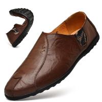 ราคา Leather Men Casual Shoes Brand Italian Mens Loafers Moccasins Soft Breathable Slip on Black Driving Shoes Plus Size 38 47 (11646657555)