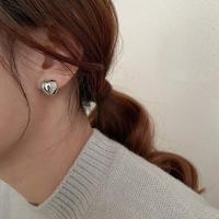 ราคา พร้อมส่ง ต่างหูเงินแท้S925 ต่างหูห่วงรูปหัวใจใหญ่เล็ก มินิมอล สีทอง สีเงิน Silver925 มินิมอลเกาหลี (14123266893)